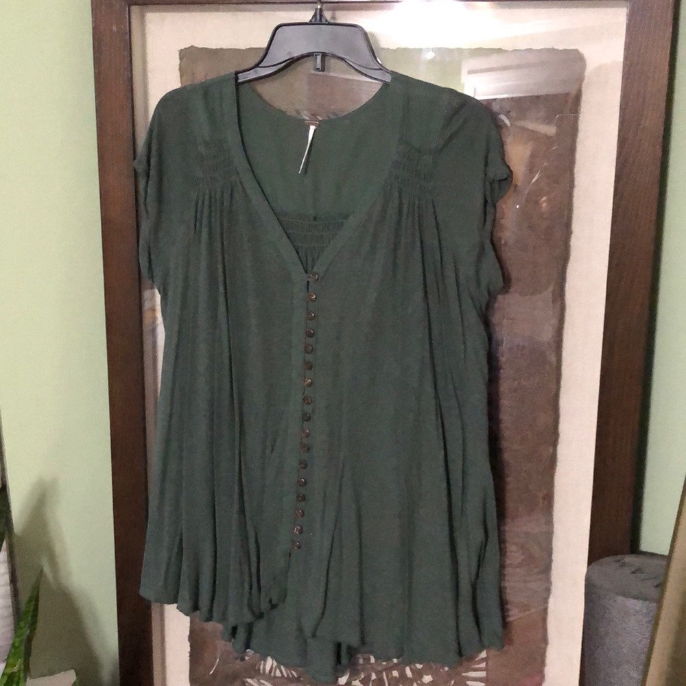 Free People Blouse, Button Down Front Detail